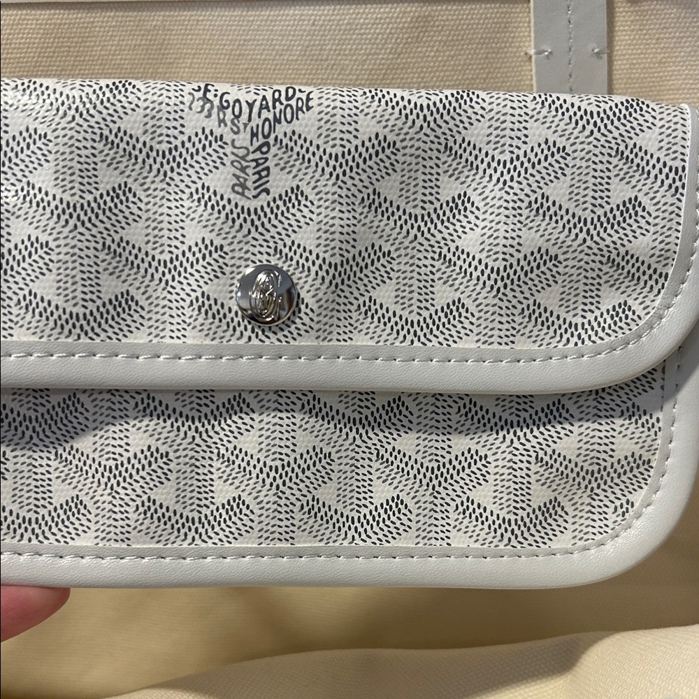 White Canvas Patterned Tote Bag - image 6